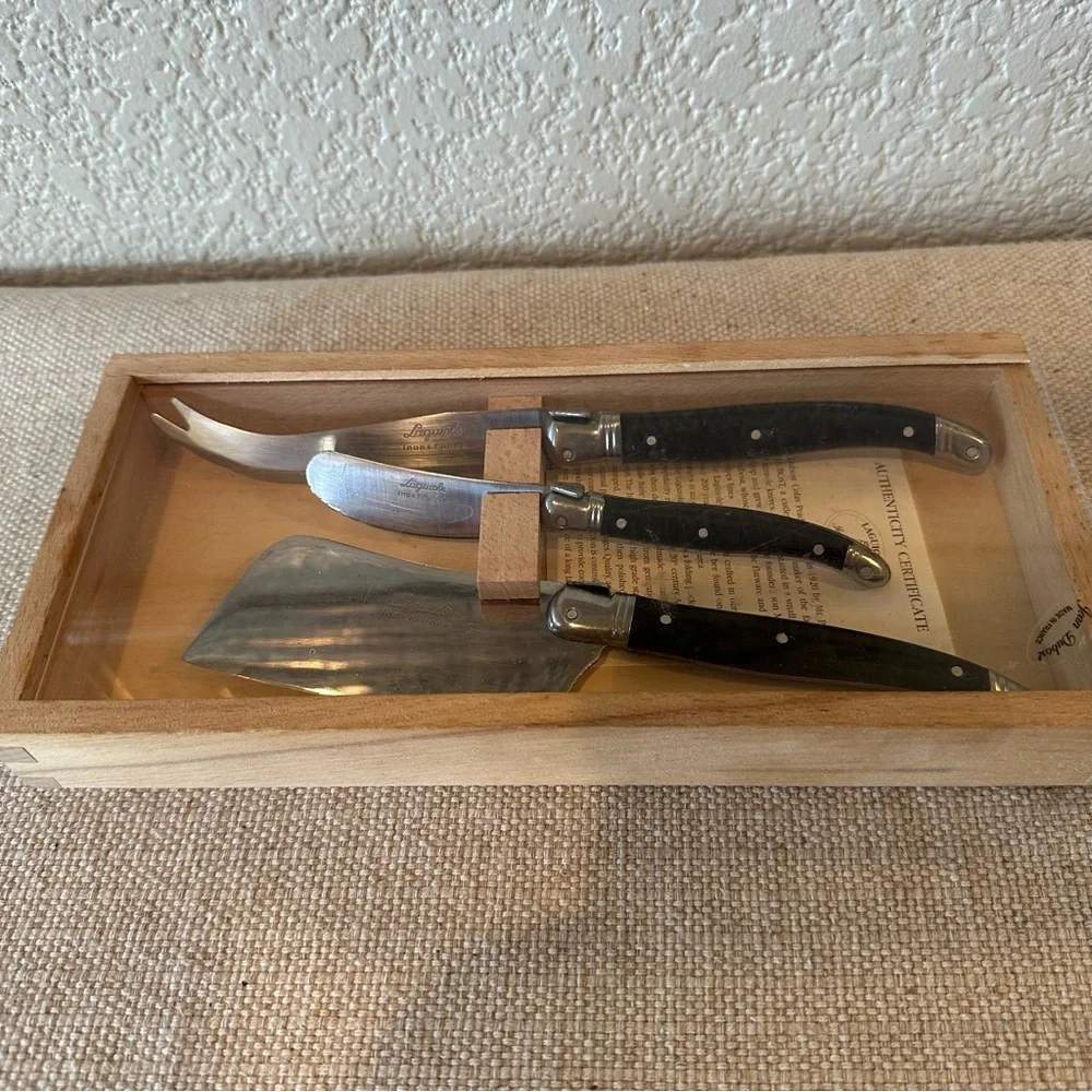 Laguiole French 3-Piece Charcuterie Cheese Knife Set